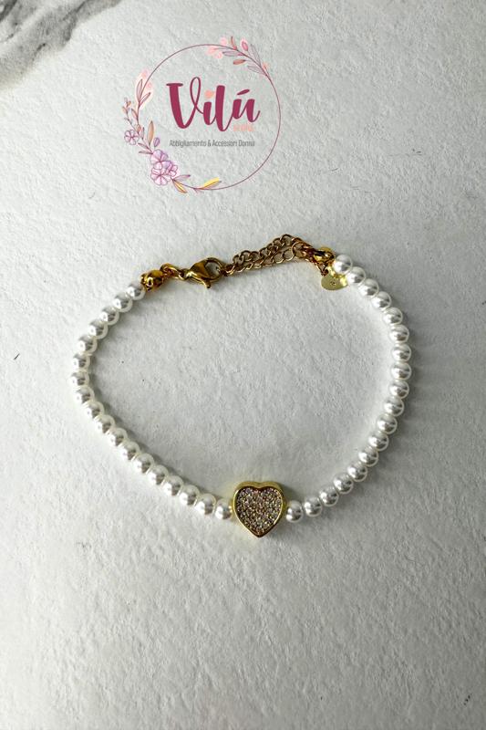 BRACCIALE PERLE CUORE