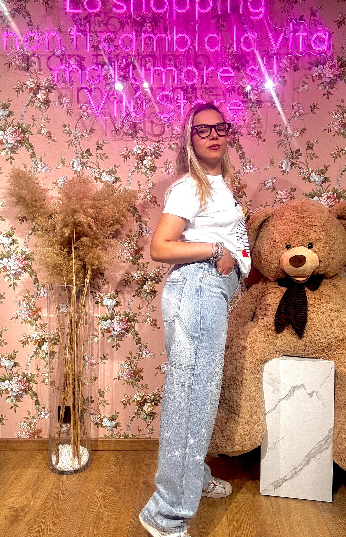 JEANS BAGGY STRASS