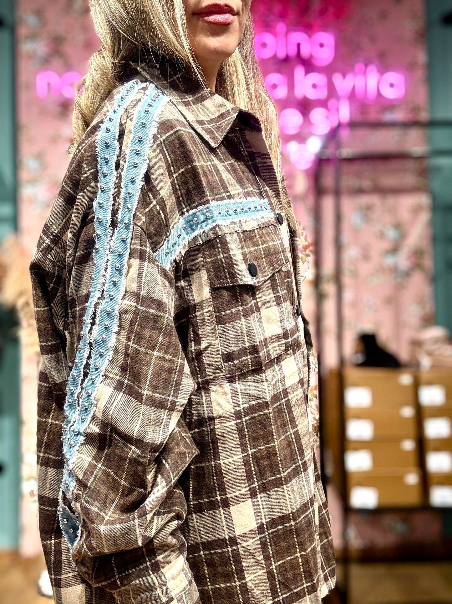 MAXI CAMICIA QUADRI
