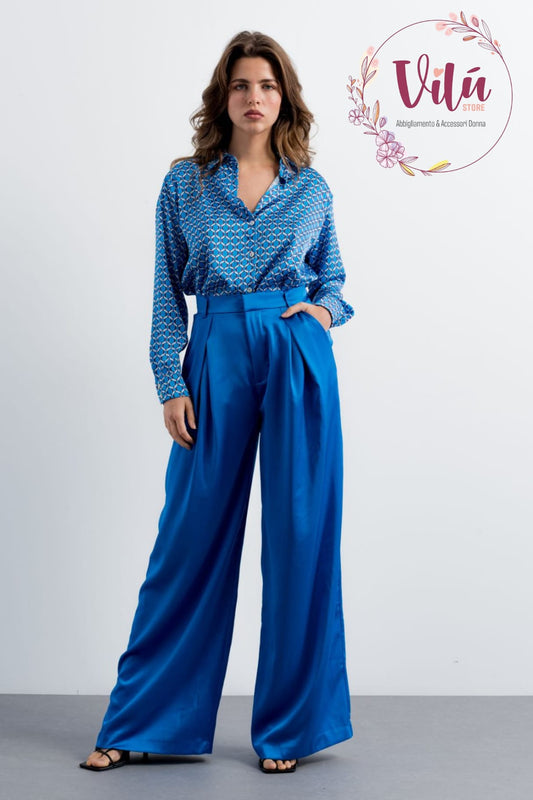 PANTALONE RASO BLU