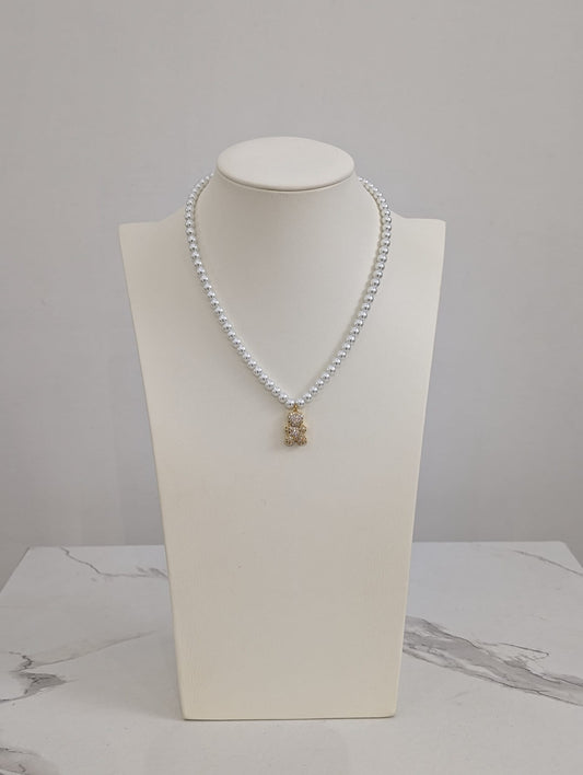 COLLANA PERLE CON ORSO