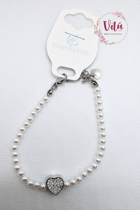 BRACCIALE PERLE CUORE